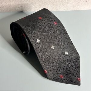 Botany 500 Black with Red and White Accents 56” Tie